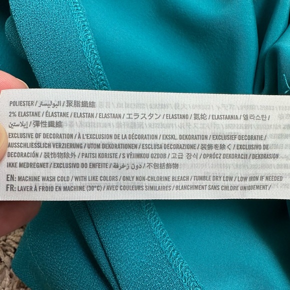 Abercrombie & Fitch Stretch Crepe Midi Dress in Teal Size Large - Picture 13 of 14